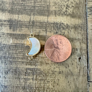 18k Gold Plated Freshwater Pearl Moon Link Connector