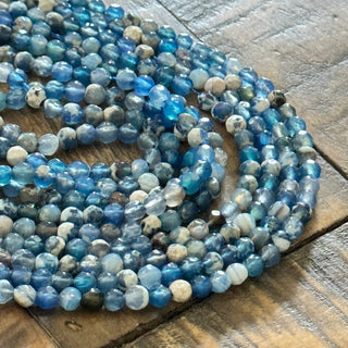 Faceted Cornflower Blue Agate - 4mm
