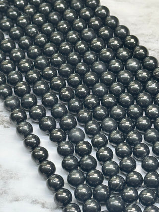 Shungite Beads Strand - 3mm - 8mm - 10mm - 12mm