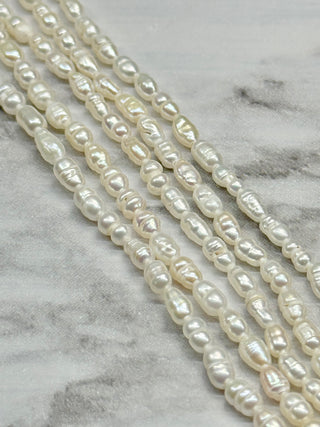 Freshwater Pearl Baroque Keshi Rice Bead Strand - 2.5x2mm