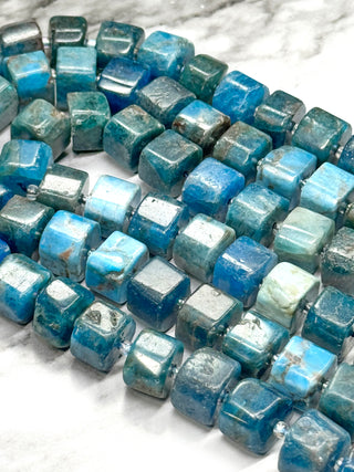 Apatite Cube Beads Strand - 9-12mm