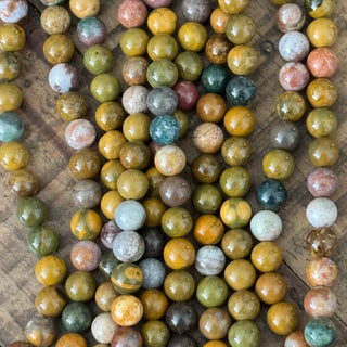 Grade A Ocean Jasper Bead Strand - 6mm - 8mm