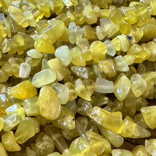 Olive Jade Chip Bead Strand - 5-8mm