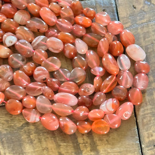 Red Agate Tumbled Stone Beads - 8-13mm
