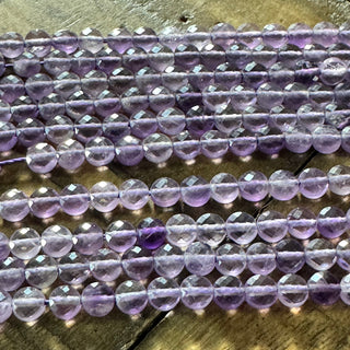 Faceted Flat Round Amethyst Bead Strand - 4x2mm