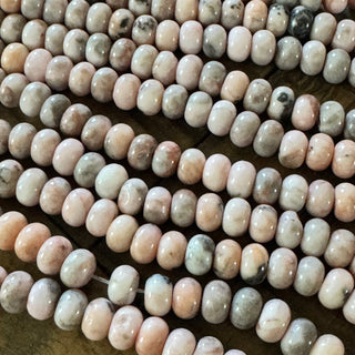 Pink Zebra Jasper Rondelle Bead Strand - 8x5mm