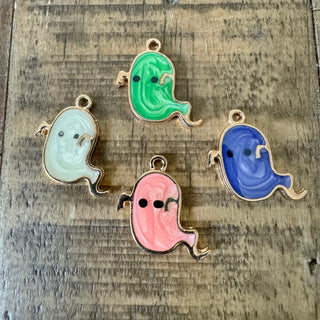 15pc Light Gold Ghost Charms - Mixed Color