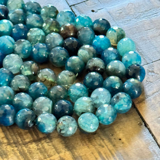 Dragons Vein Agate Faceted Bead Strand - 10mm