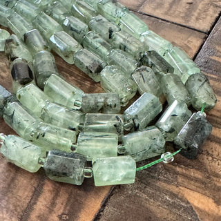 Prehnite Column Bead Strand - 11x6mm