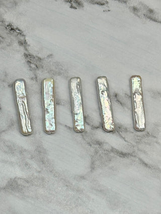 5pc Baroque Keshi Stick Pearl Beads - 23-25mm