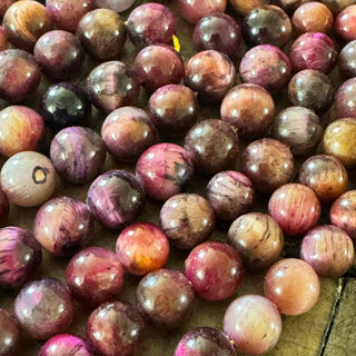 Orchid Rainbow Tiger Eye Bead Strand - 6mm