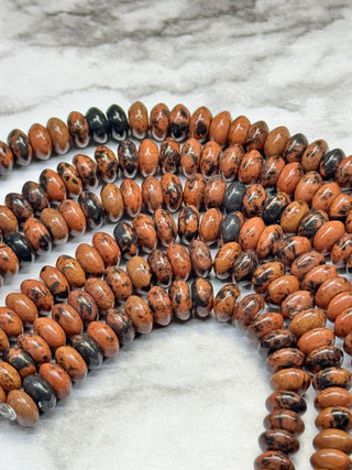 Mahogany Obsidian Rondelle Beads Strand - 6x3mm
