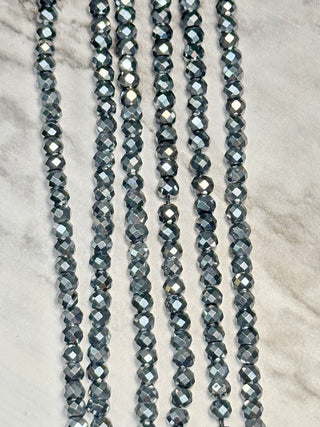 Terahertz Faceted Rondelle Beads Strand - 4x3mm