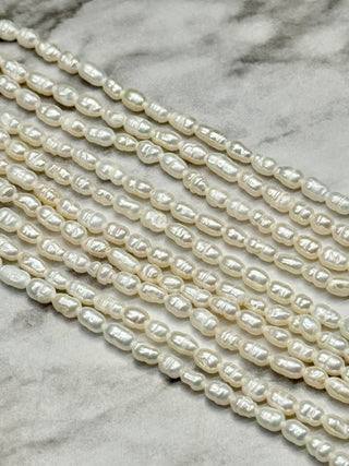 Freshwater Rice Pearl Beads Strand - 3-5mm
