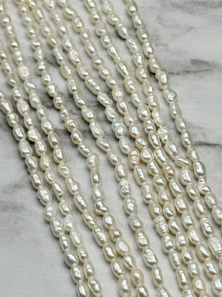 Freshwater Baroque Keshi Nugget Pearl Beads Strand - 3mm