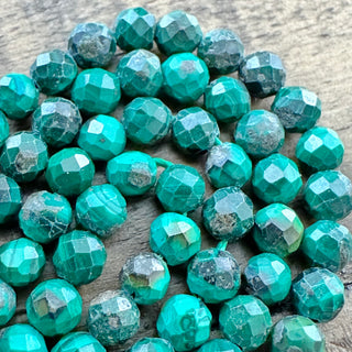 Faceted Malachite Bead Strand - 4mm