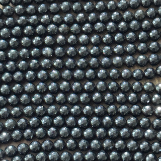 Faceted Obisidan Bead Strand - 6mm