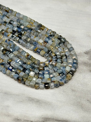 Kyanite Bead Strand - Faceted Table Cut Cube - 2x2-2.5mm