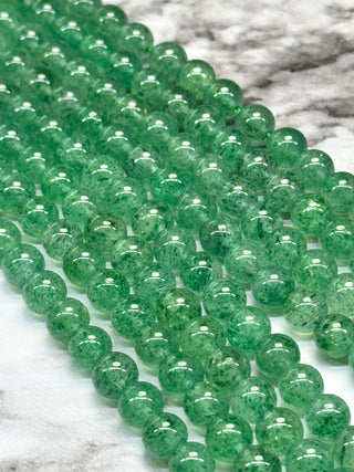 Grade A Green Strawberry Quartz Beads Strand - 6mm