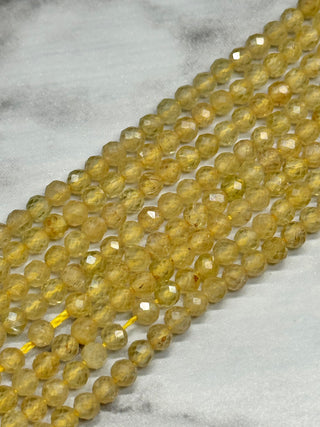 Yellow Apatite Faceted Bead Strand - 3mm