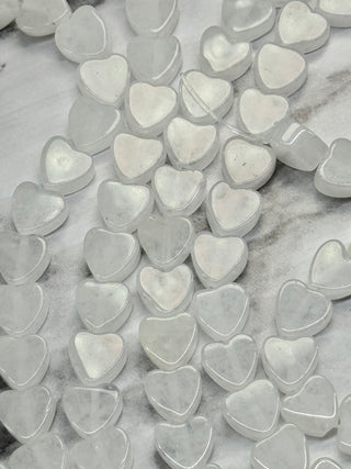 Clear Quartz Heart Beads Strand - 10x5mm