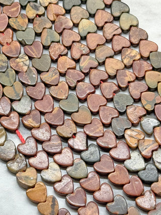 Picasso Jasper Heart Beads Strand - 6mm