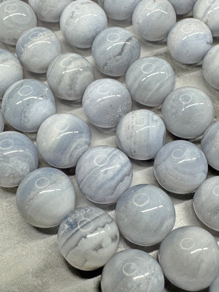 Blue Lace Agate Beads Strand - 4mm - 6mm - 8mm