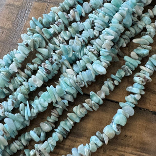 Larimar Chip Bead Strand - 4-10mm