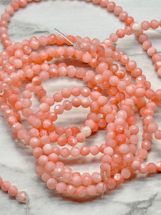 Freshwater Shell Faceted Beads Strand - 4mm