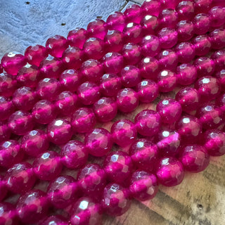 Faceted Dark Red Malaysian Jade Bead Strand - 4mm - 6mm - 8mm