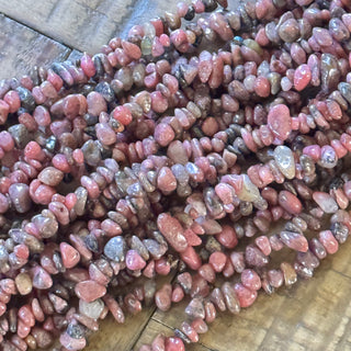 Rhodonite Chip Bead Strand - 4-7mm