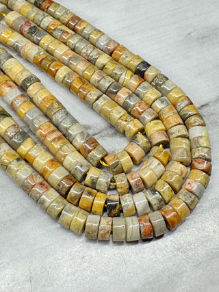 Crazy Lace Agate Heishi Beads Strand - 4x2mm