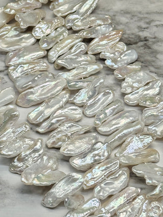 Freshwater Pearl Keshi Nugget Beads Strand - 12-28mm