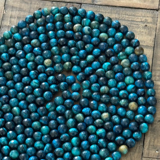 Faceted Blue Tigers Eye Bead Strand - 8mm