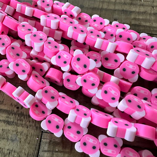 Pig Polymer Clay Bead Strands