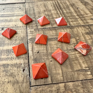 10pc Red Jasper Pyramid Cabochons