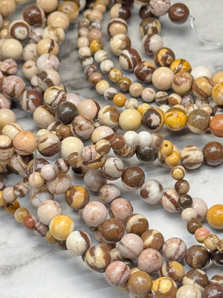 Zebra Jasper Bead Strand - Brown - 4mm - 6mm - 8mm - 10mm