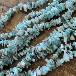 Larimar Chip Bead Strand - 4-10mm