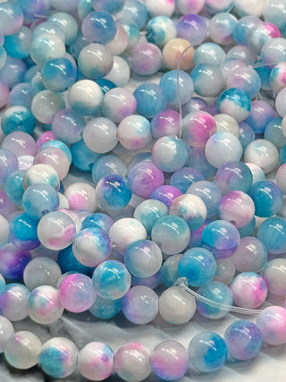 Cotton Candy Persian Jade Beads Strand - 8mm