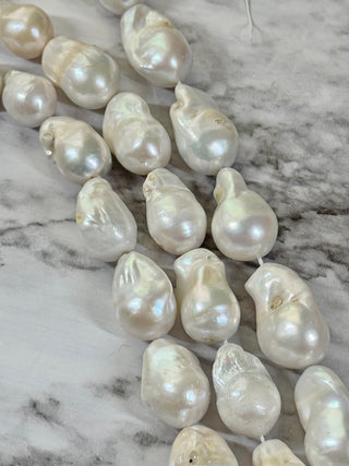 Freshwater Pearl Baroque Keshi Beads Strand - 15-40mm