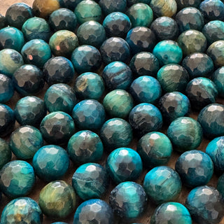 Faceted Blue Tigers Eye Bead Strand - 8mm