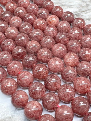 Grade A Strawberry Quartz Beads Strand - 8mm