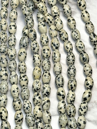 Dalmatian Jasper Barrel Beads Strand - 12x8mm