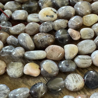 Black Sunstone Tumbled Stone Bead Strand - 5-8mm