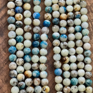 Azurite in Calcite Beads Strand - 6mm - 8mm