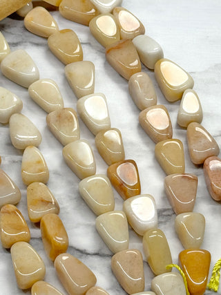 Topaz Jade Triangle Beads Strand - 13-20mm