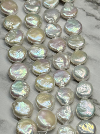 Freshwater Baroque Keshi Pearl Coin Beads Strand - 8mm - 11mm - 13mm