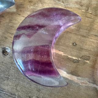 3pc 30x16mm Moon Shaped Fluorite Cabochon