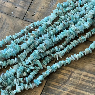Larimar Chip Bead Strand - 4-10mm