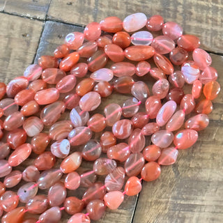 Red Agate Tumbled Stone Beads - 8-13mm